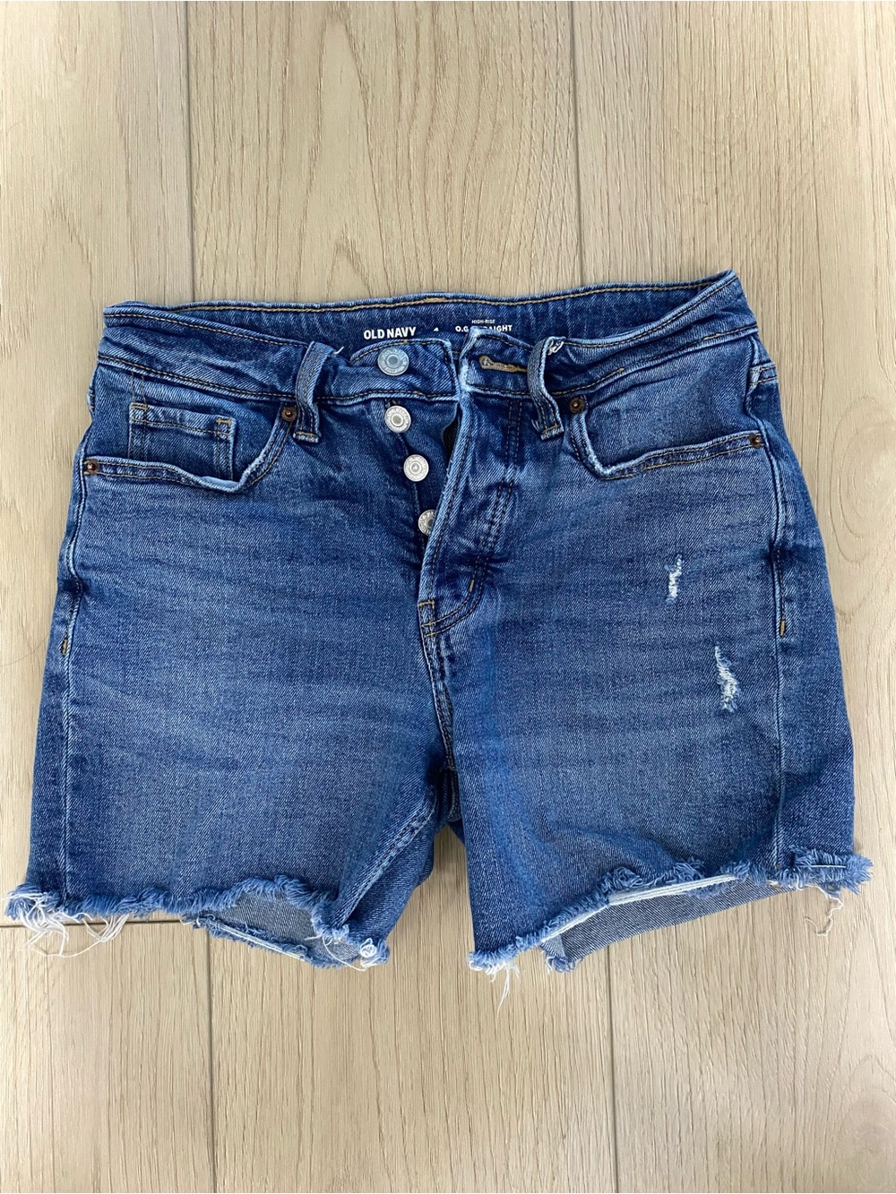 Old Navy Blue Distressed Denim Cutoff Shorts